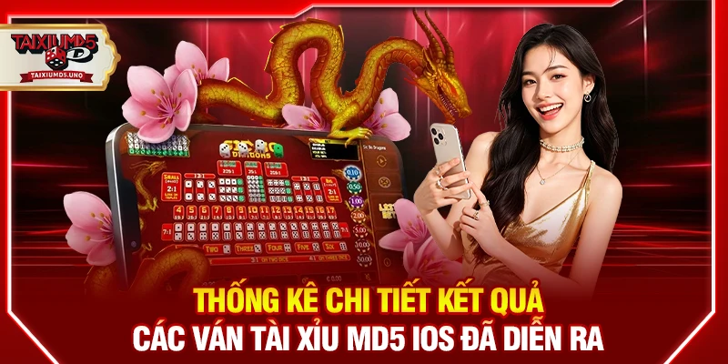 Thống kê chi tiết kết quả các ván tài xỉu MD5 iOS đã diễn ra