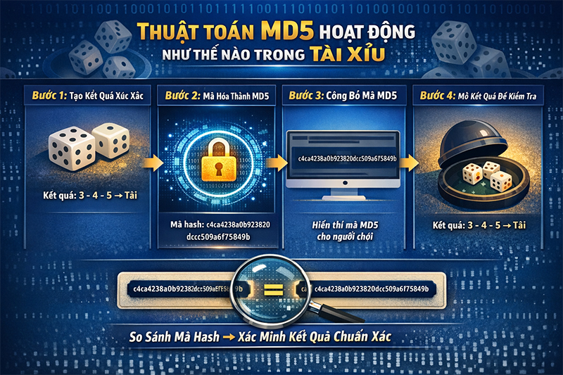 Thuật toán MD5 hoạt động như thế nào trong Tài xỉu
